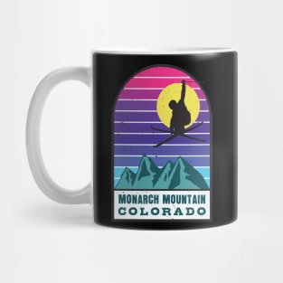 Ski Monarch Mountain Colorado Retro Sunset Mug